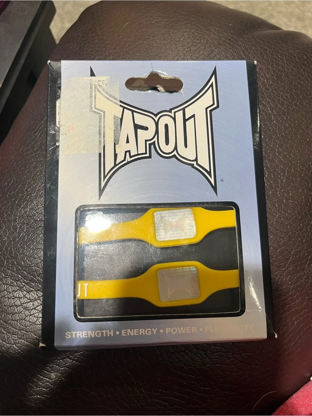 Tapout Yellow Fitness Wristbands with Holographic Emblems - 2 Pack